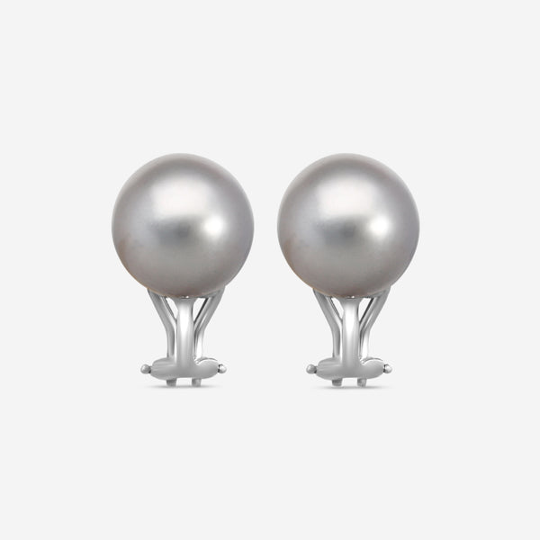 Assael 18K White Gold Tahitian Cultured Pearl Clip Earrings E6651 - THE SOLIST