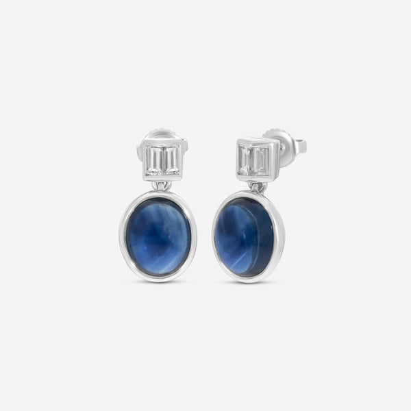 Assael Platinum Diamond & Sapphire Earrings E6713