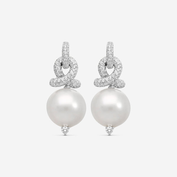 Assael 18K White Gold Diamond & South Sea Cultured Pearl Earrings E6727 - THE SOLIST