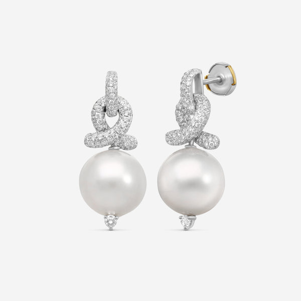 Assael 18K White Gold Diamond & South Sea Cultured Pearl Earrings E6727 - THE SOLIST