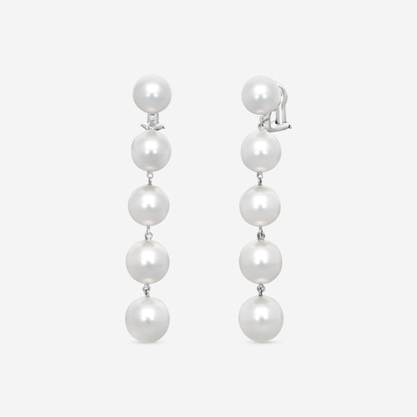 ASSAEL - 10 South Sea Cultured Pearls 10.9 - 12.5mm set in a Pair of 18KW Earrings - E6931 - THE SOLIST