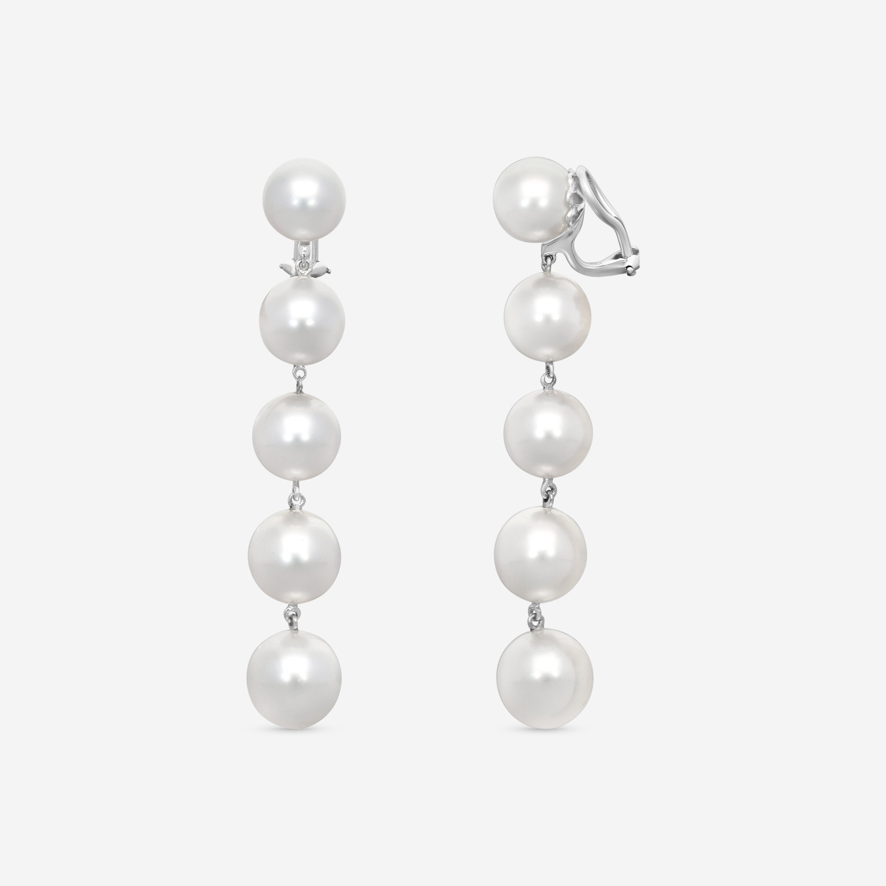 ASSAEL - 10 South Sea Cultured Pearls 10.9 - 12.5mm set in a Pair of 18KW Earrings - E6931 - THE SOLIST