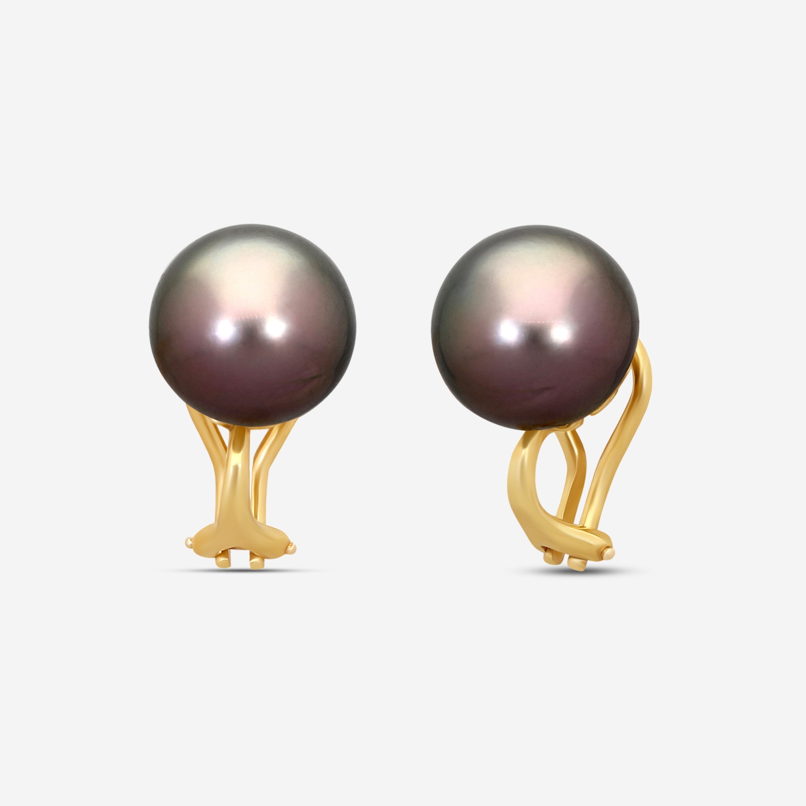 Assael 18K Yellow Gold Tahitian Cultured Pearl Clip Earrings E6945 - THE SOLIST
