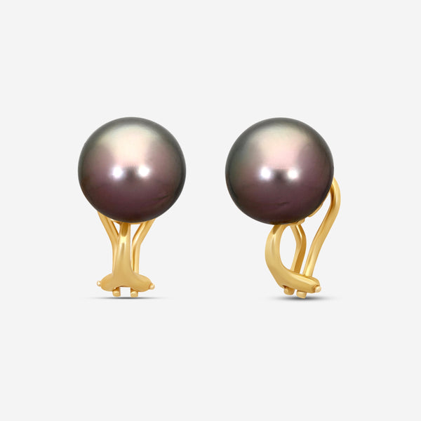 Assael 18K Yellow Gold Tahitian Cultured Pearl Clip Earrings E6945 - THE SOLIST