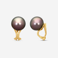 Assael 18K Yellow Gold Tahitian Cultured Pearl Clip Earrings E6945 - THE SOLIST