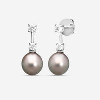 Assael 18K White Gold Diamond & Tahitian Cultured Pearl Drop Earrings E7323 - THE SOLIST