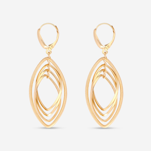 Ina Mar 14K Yellow Gold Four Link Twisted Diamond Shape Dangle Earrings E8634K4Y