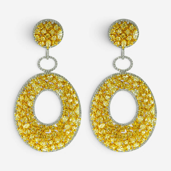Diana M. Jewels 18K White & Yellow Gold Diamond Openwork Earrings E87968YD-1