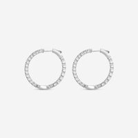 Ina Mar 14K White Gold Diamond Shared Prong Hoop Earrings E1183B-FW-200F - THE SOLIST