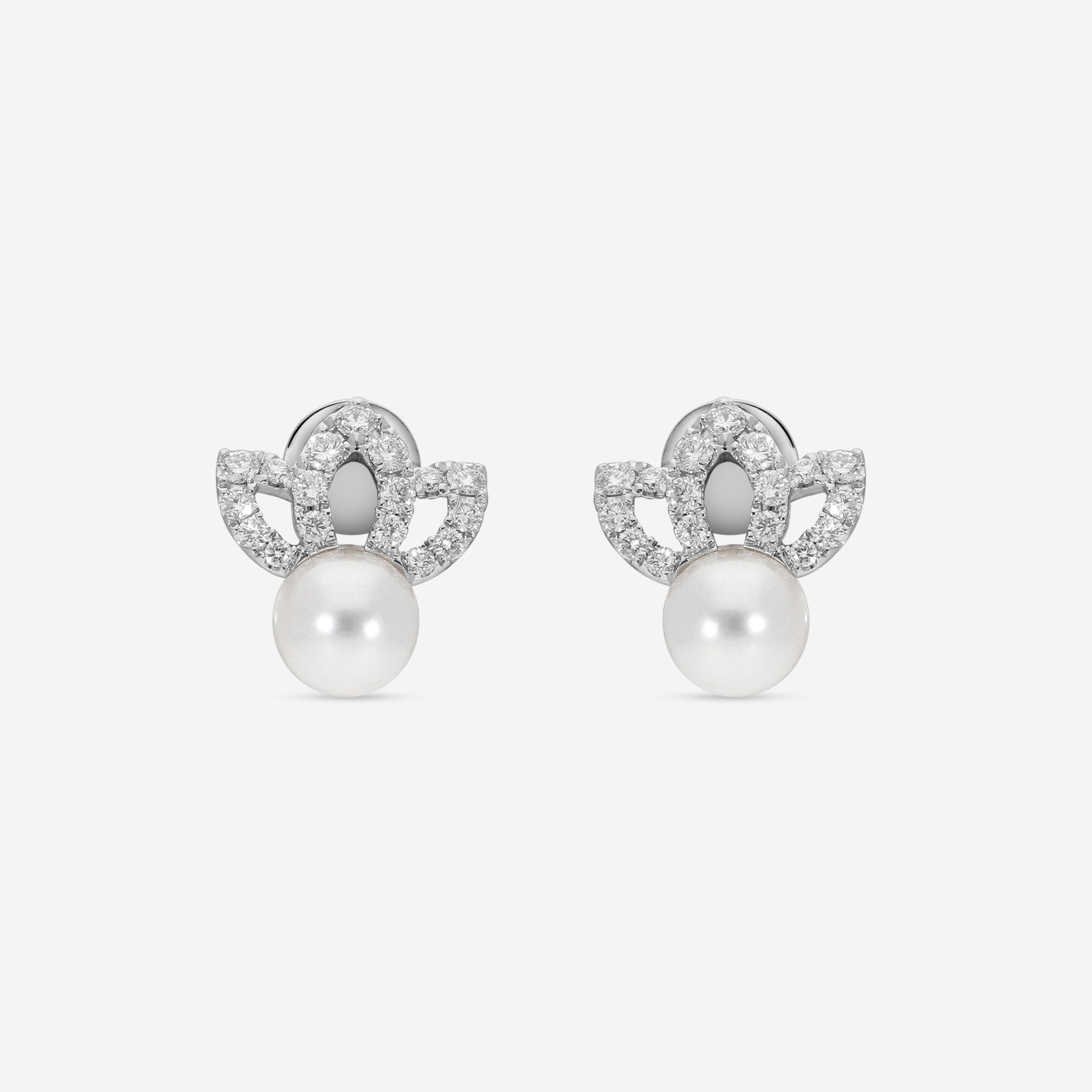 Assael 18K White Gold Diamond & Akoya Cultured Pearl Earrings EADT00001