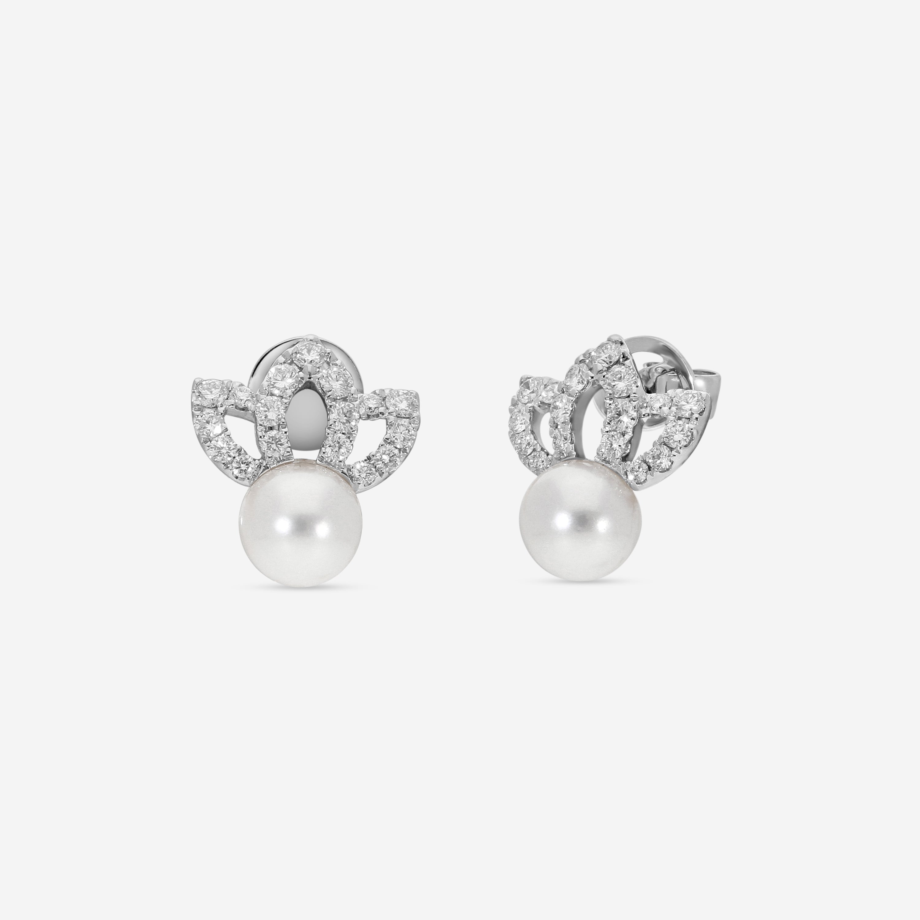 Assael 18K White Gold Diamond & Akoya Cultured Pearl Earrings EADT00001