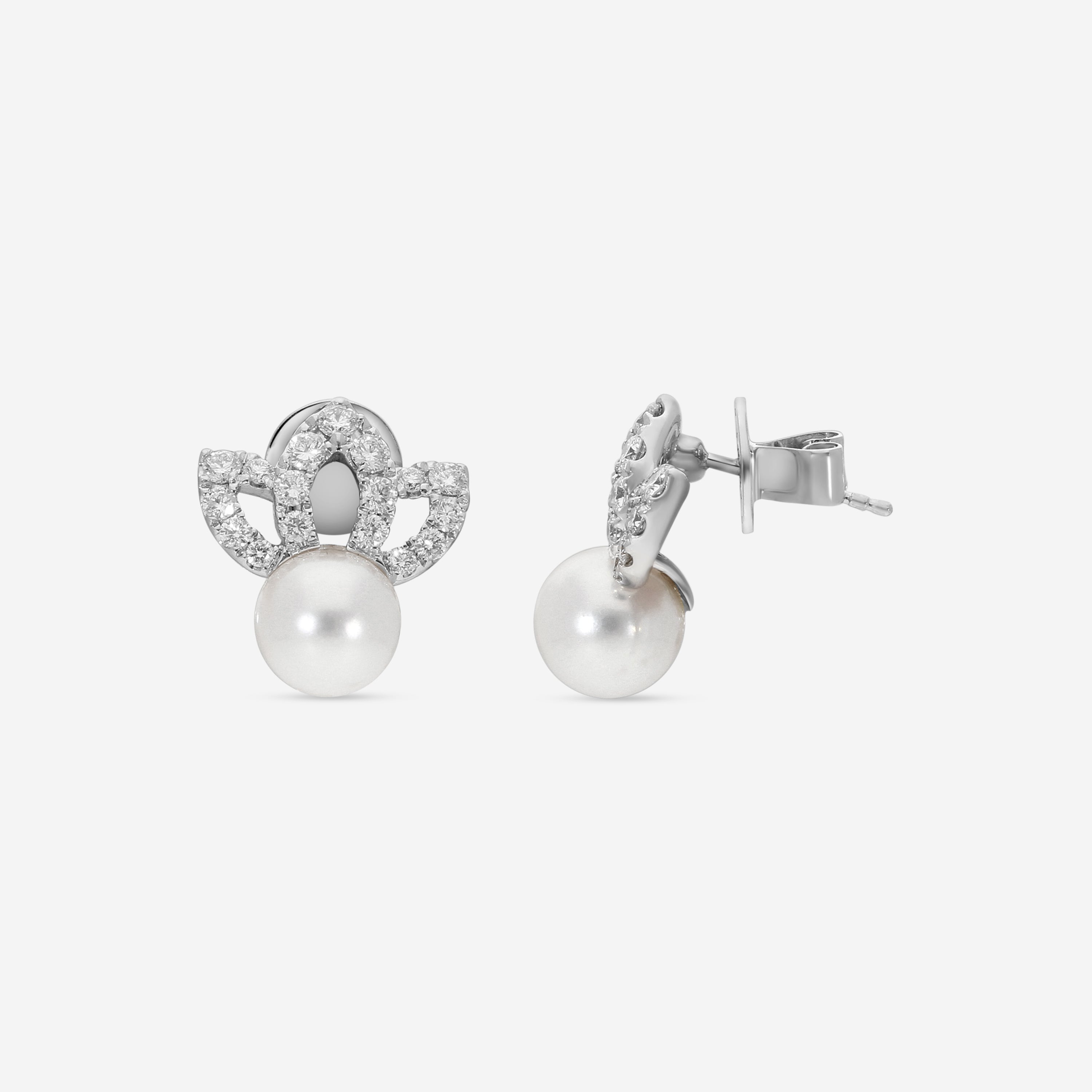 Assael 18K White Gold Diamond & Akoya Cultured Pearl Earrings EADT00001