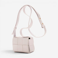 Bottega Veneta Mini Cassette Light Lilac Intrecciato Leather Shoulder Bag EAH021