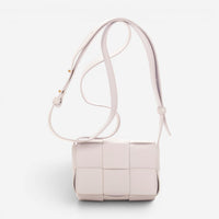 Bottega Veneta Mini Cassette Light Lilac Intrecciato Leather Shoulder Bag EAH021