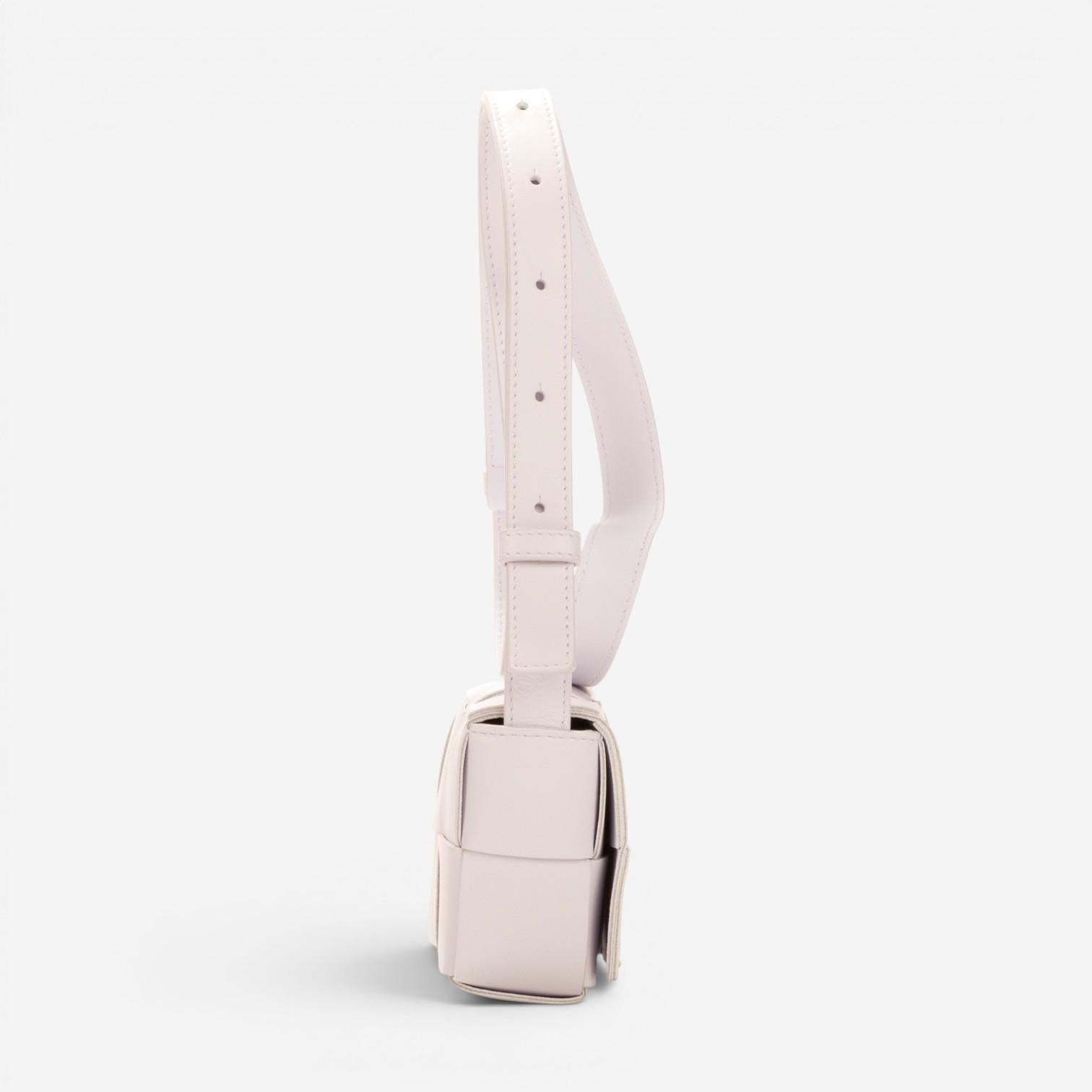 Bottega Veneta Mini Cassette Light Lilac Intrecciato Leather Shoulder Bag EAH021