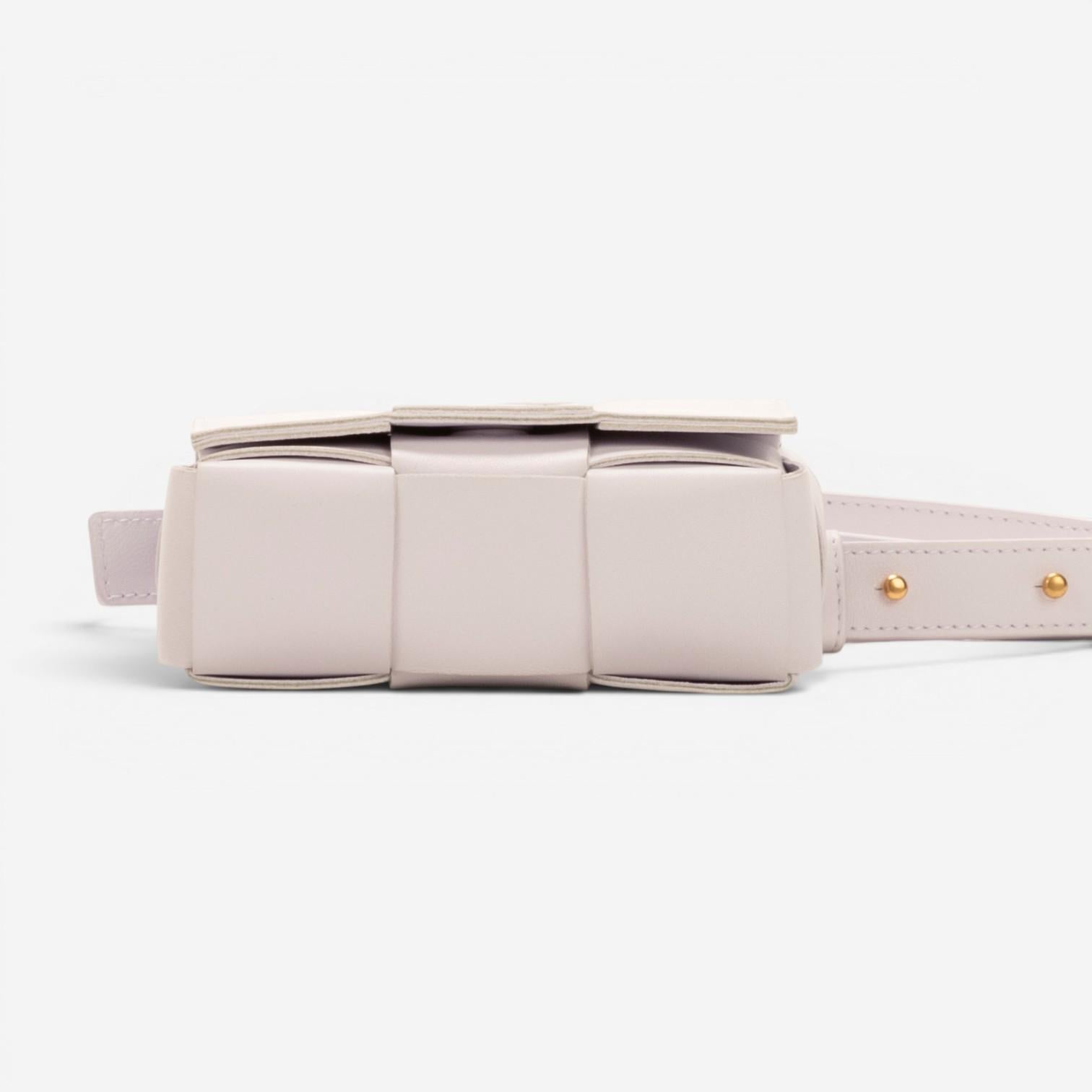 Bottega Veneta Mini Cassette Light Lilac Intrecciato Leather Shoulder Bag EAH021