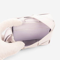 Bottega Veneta Mini Cassette Light Lilac Intrecciato Leather Shoulder Bag EAH021
