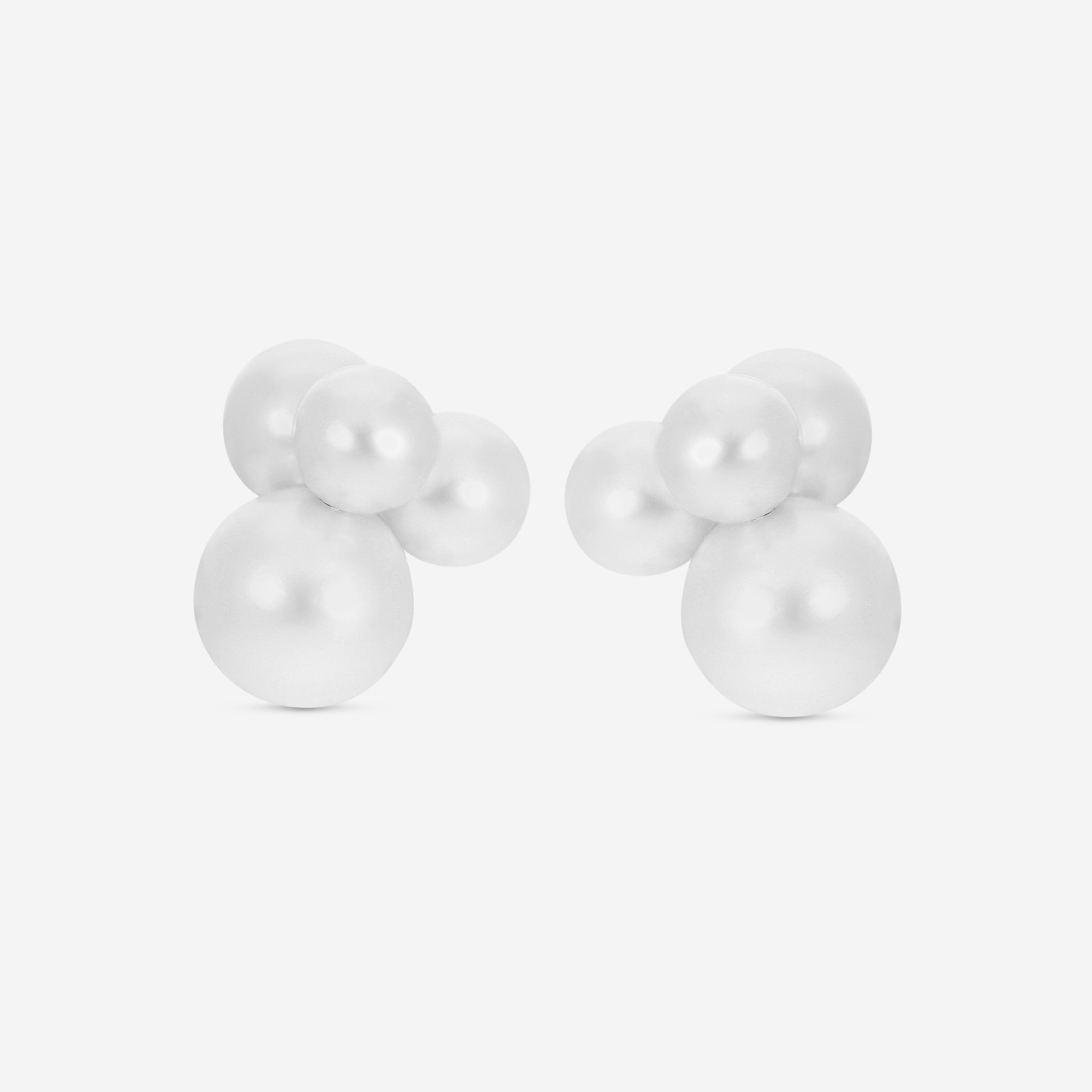 Assael 18K White Gold Bubble South Sea Cultured Pearl Small Bubble Earrings EBU4-22