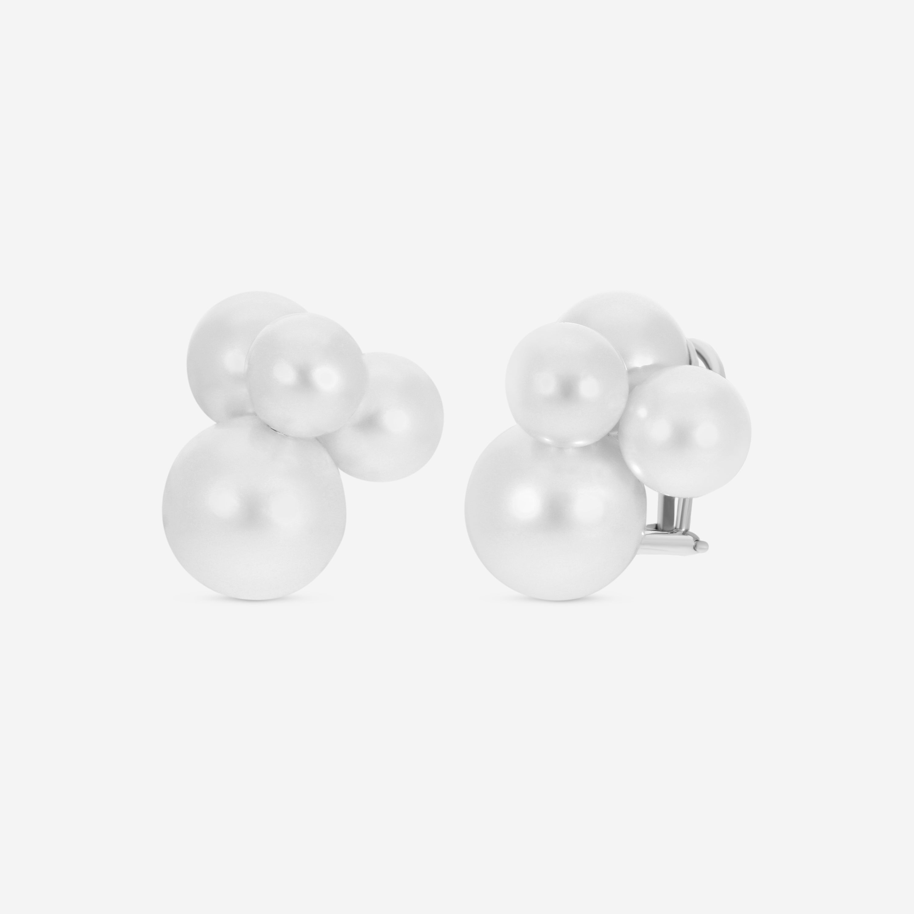 Assael 18K White Gold Bubble South Sea Cultured Pearl Small Bubble Earrings EBU4-22
