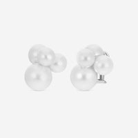 Assael 18K White Gold Bubble South Sea Cultured Pearl Small Bubble Earrings EBU4-22