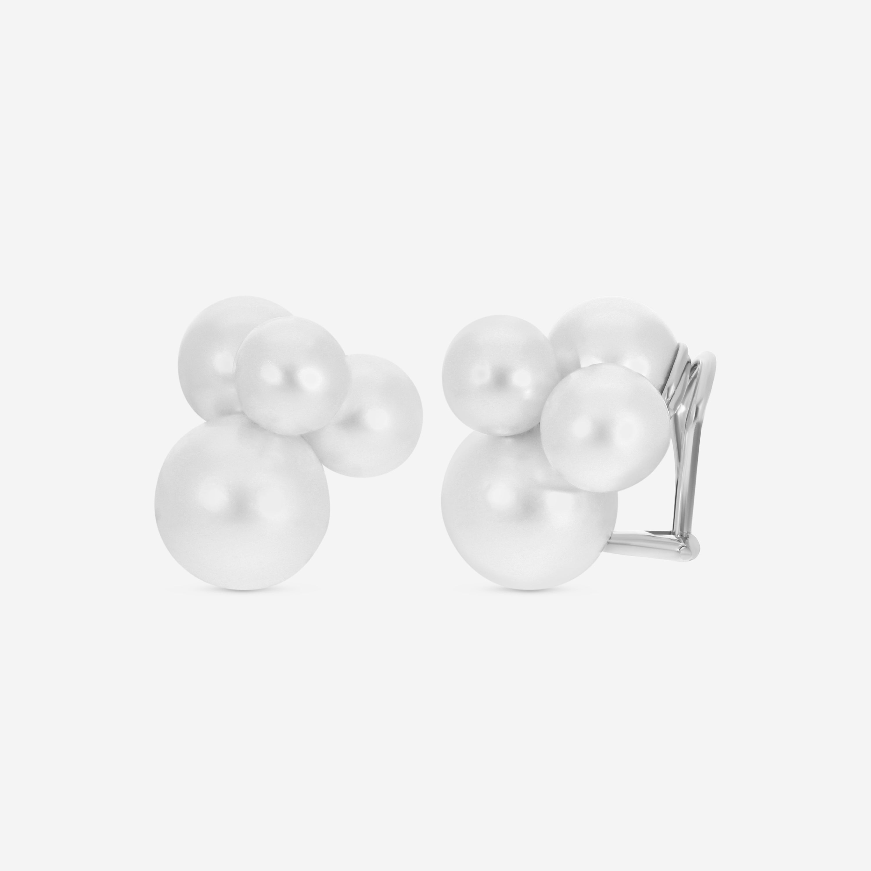 Assael 18K White Gold Bubble South Sea Cultured Pearl Small Bubble Earrings EBU4-22