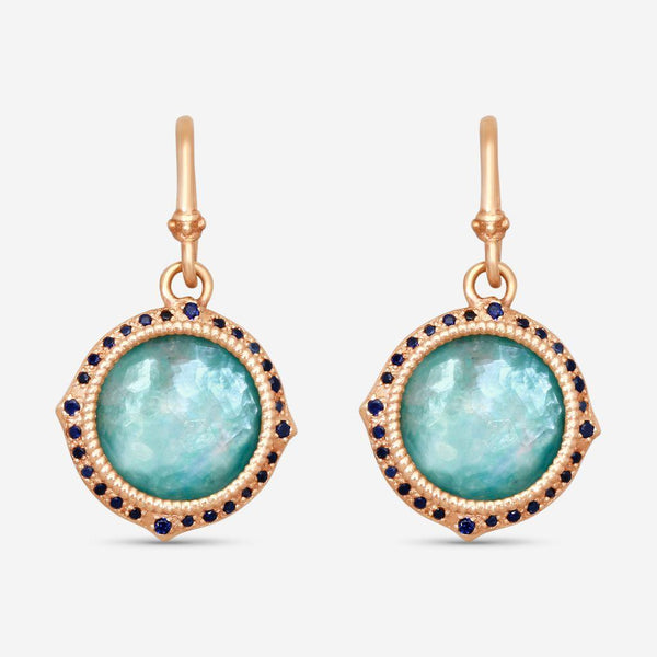 Armenta 14K Rose Gold Diamond & Turquoise Drop Earrings 21147