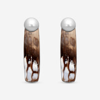 Assael 18K Yellow Gold Pearl & Pertified Wood Clip-On Earrings ECO-TPW00001