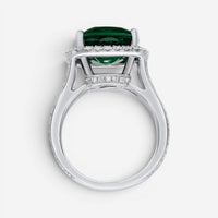Diana M. Jewels 18K White Gold Emerald & Diamond Statement Ring Sz. 6.5 EDR324