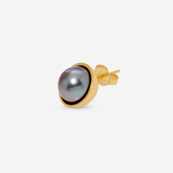 Assael 18K Gold Tahitian Natural Color Cultured Pearl Single Stud Earring EG-HYTH-1 - THE SOLIST