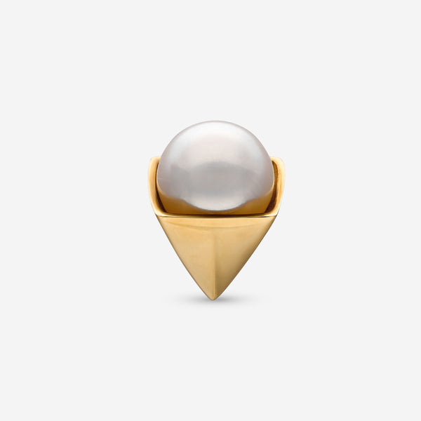 Assael 18K Yellow Gold Japanese Akoya Cultured Pearl Mono Stud Earring EG-PY1 - THE SOLIST