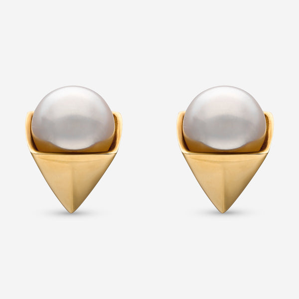 Assael 18K Yellow Gold Japanese Akoya Cultured Pearl Stud Earrings EG-PY1.A - THE SOLIST
