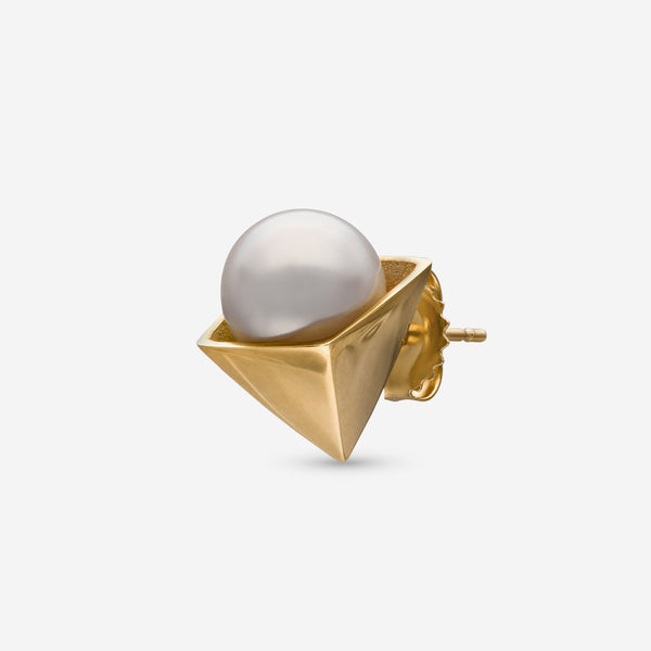 Assael 18K Yellow Gold Japanese Akoya Cultured Pearl Mono Stud Earring EG-PY1 - THE SOLIST