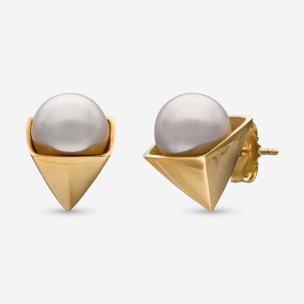 Assael 18K Yellow Gold Japanese Akoya Cultured Pearl Stud Earrings EG-PY1.A - THE SOLIST