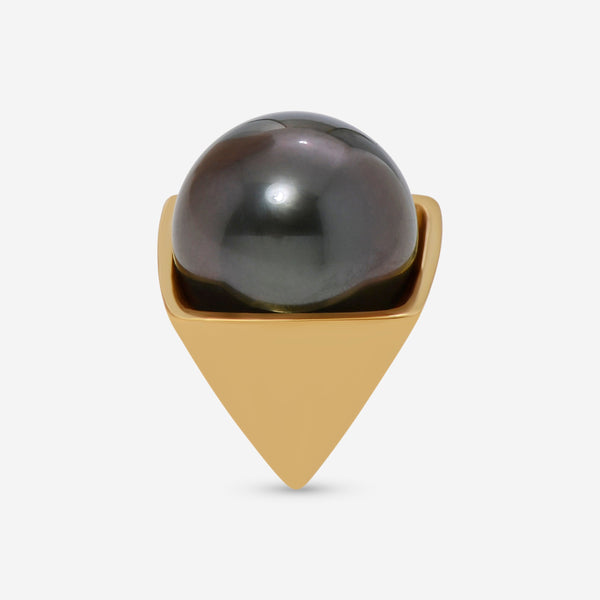 Assael 18K Yellow Gold Tahitian Natural Color Cultured Pearl Mono Stud Earring EG-PYTH-1 - THE SOLIST