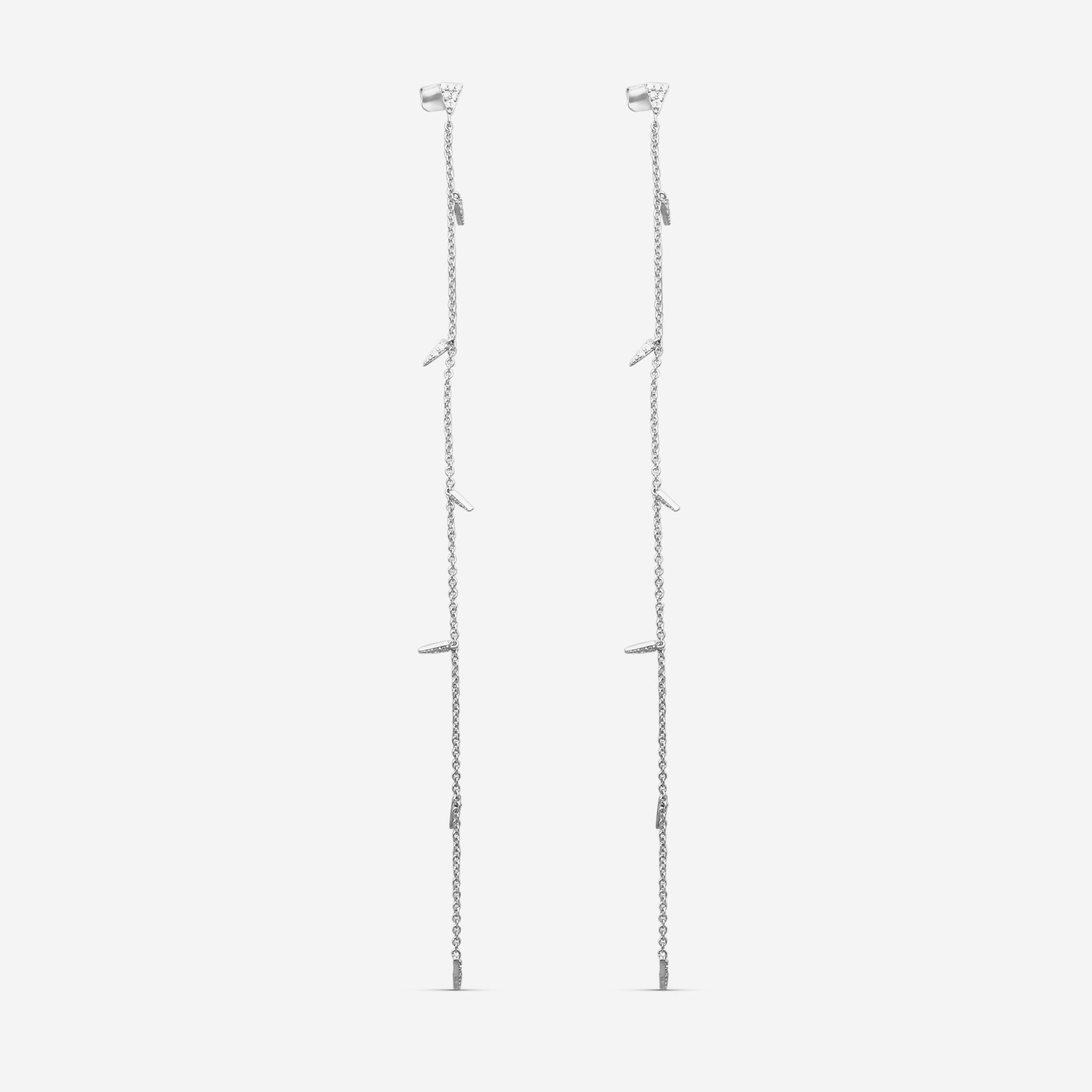 Sydney Evan 14K White Gold Diamond Fringe Drop Earrings EJP1593-W
