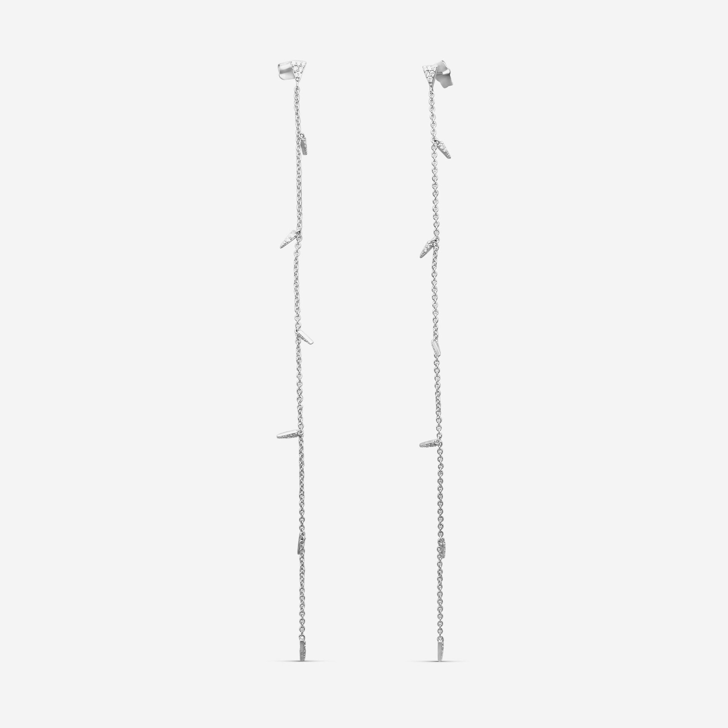 Sydney Evan 14K White Gold Diamond Fringe Drop Earrings EJP1593-W