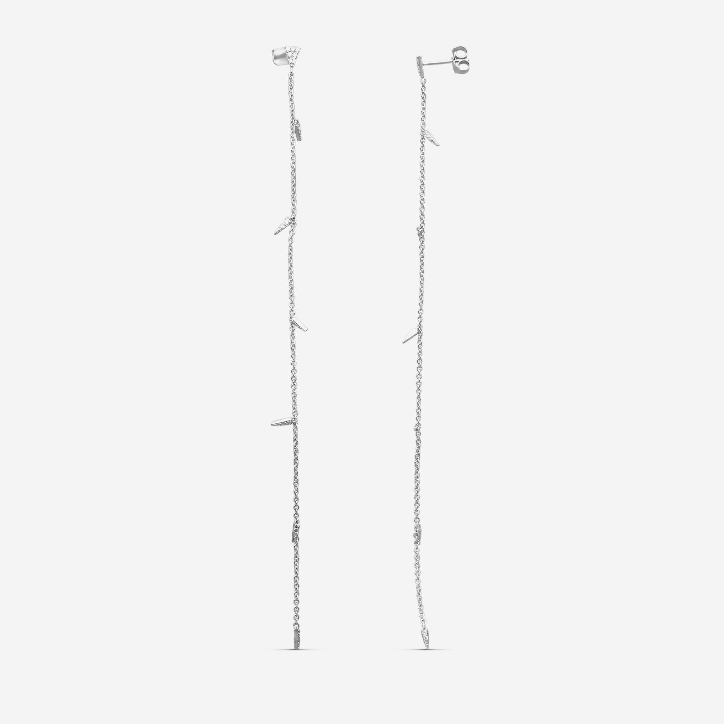 Sydney Evan 14K White Gold Diamond Fringe Drop Earrings EJP1593-W