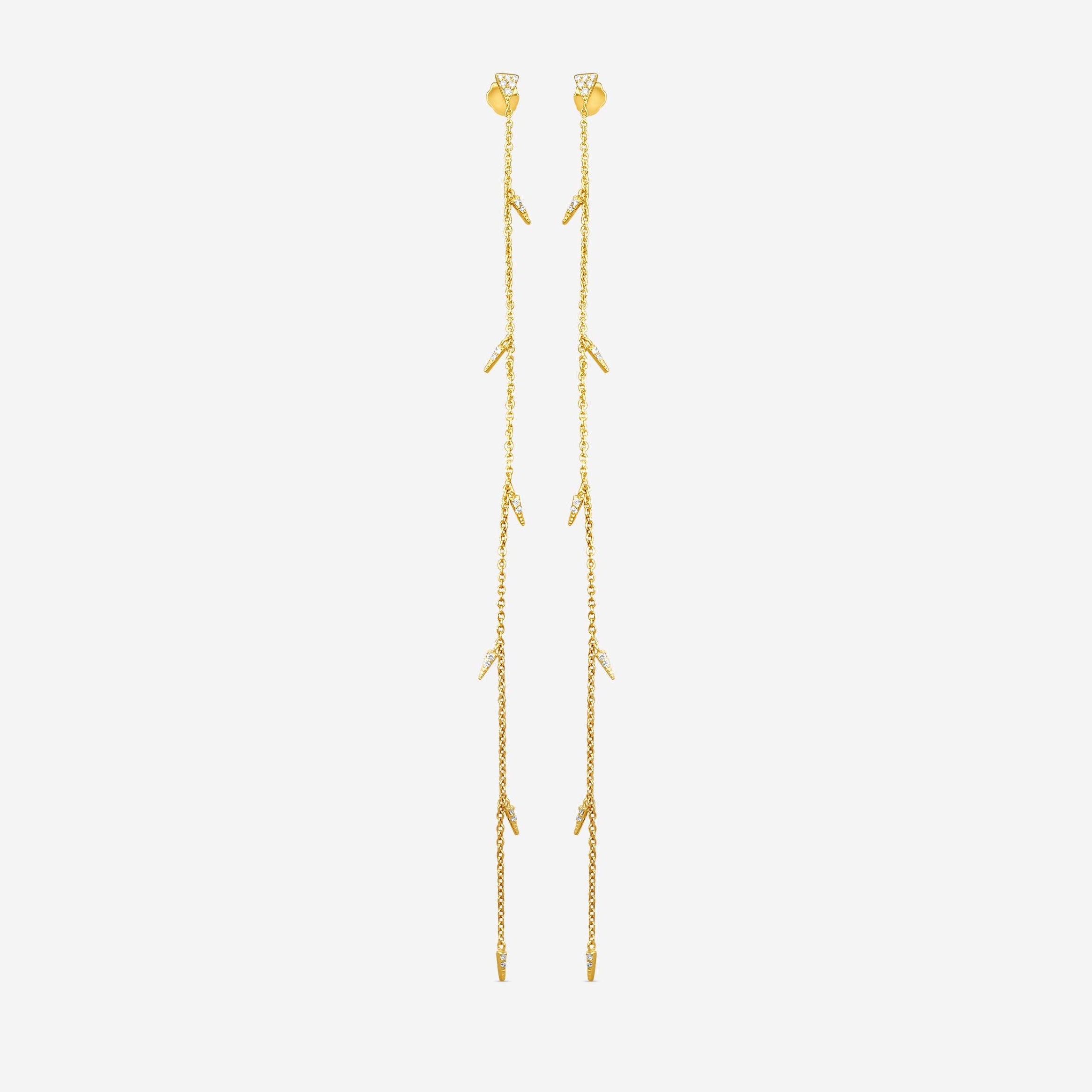 Sydney Evan 14K Yellow Gold Diamond Long Fringe Drop Earrings EJP1593-Y