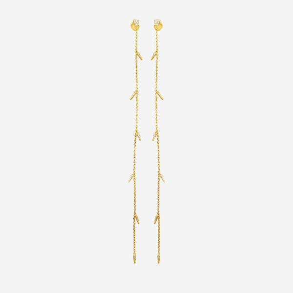 Sydney Evan 14K Yellow Gold Diamond Long Fringe Drop Earrings EJP1593-Y