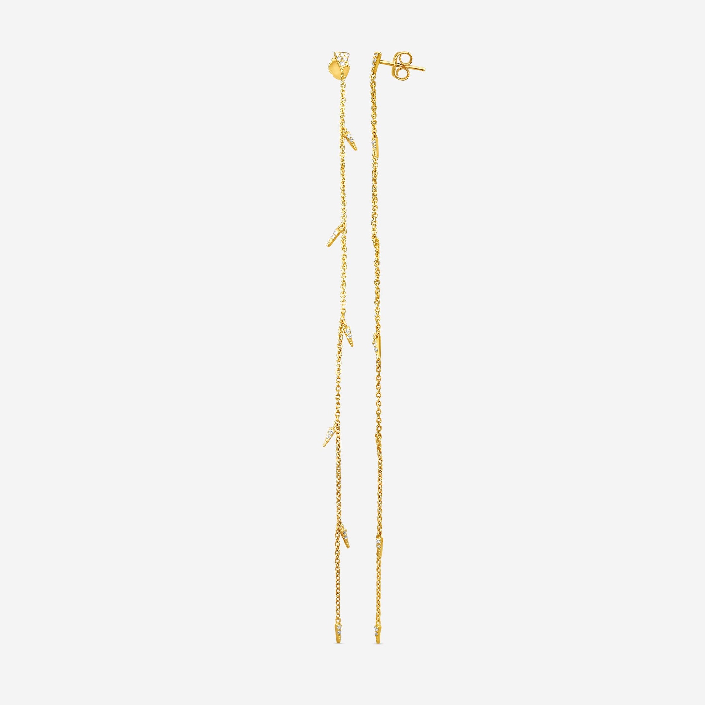 Sydney Evan 14K Yellow Gold Diamond Long Fringe Drop Earrings EJP1593-Y