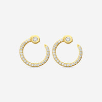 Sydney Evan Pavé 14K Yellow Gold Diamond Nail Hoop Earrings EJP1694-Y