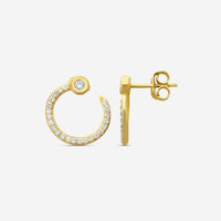 Sydney Evan Pavé 14K Yellow Gold Diamond Nail Hoop Earrings EJP1694-Y