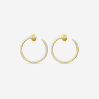 Sydney Evan Nail 14K Yellow Gold Pavé Diamond Hoop Earrings EJP1697-Y