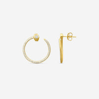 Sydney Evan Nail 14K Yellow Gold Pavé Diamond Hoop Earrings EJP1697-Y