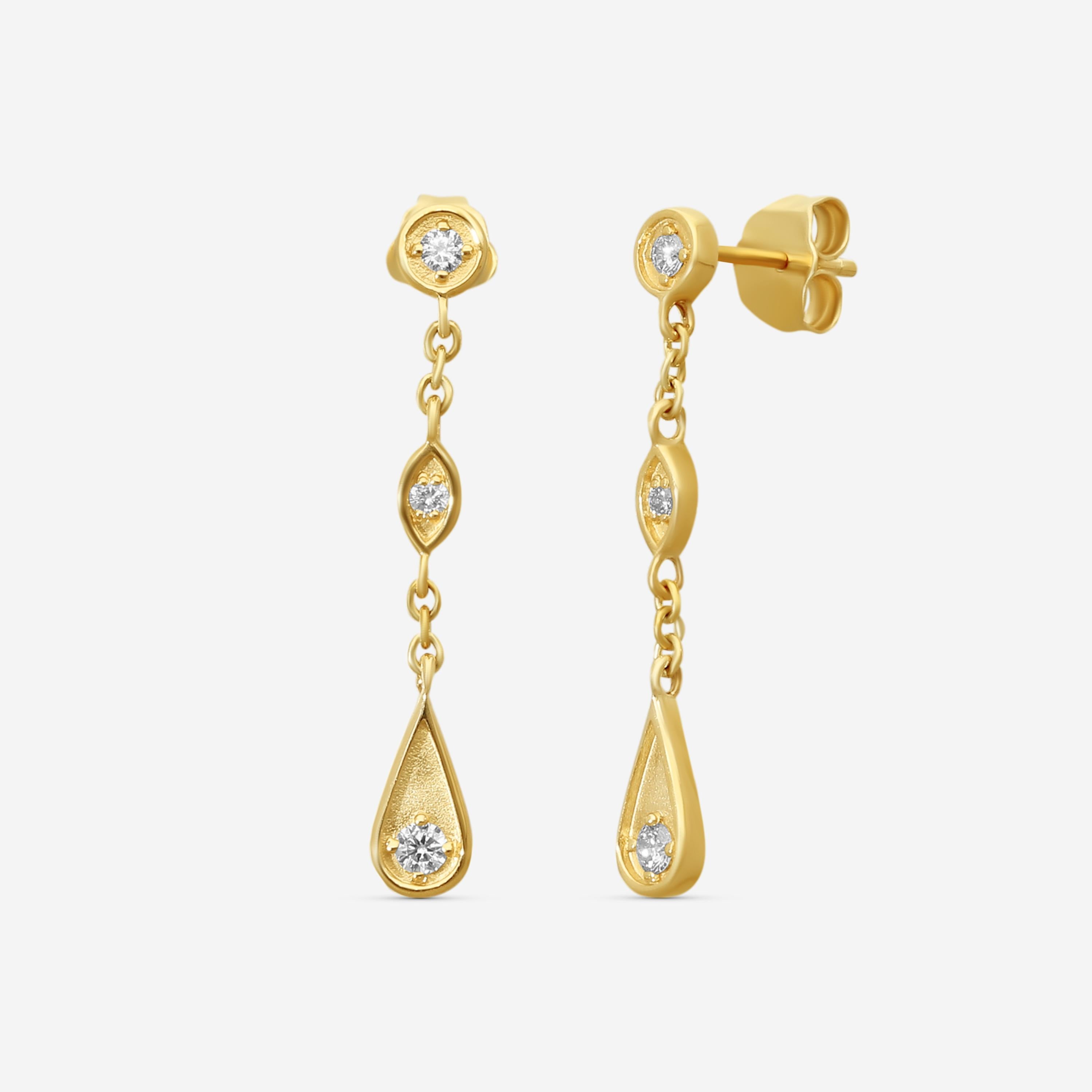 Sydney Evan Marquise 14K Yellow Gold Diamond Teardrop Earrings EJP1760-Y