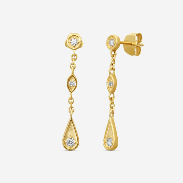 Sydney Evan Marquise 14K Yellow Gold Diamond Teardrop Earrings EJP1760-Y