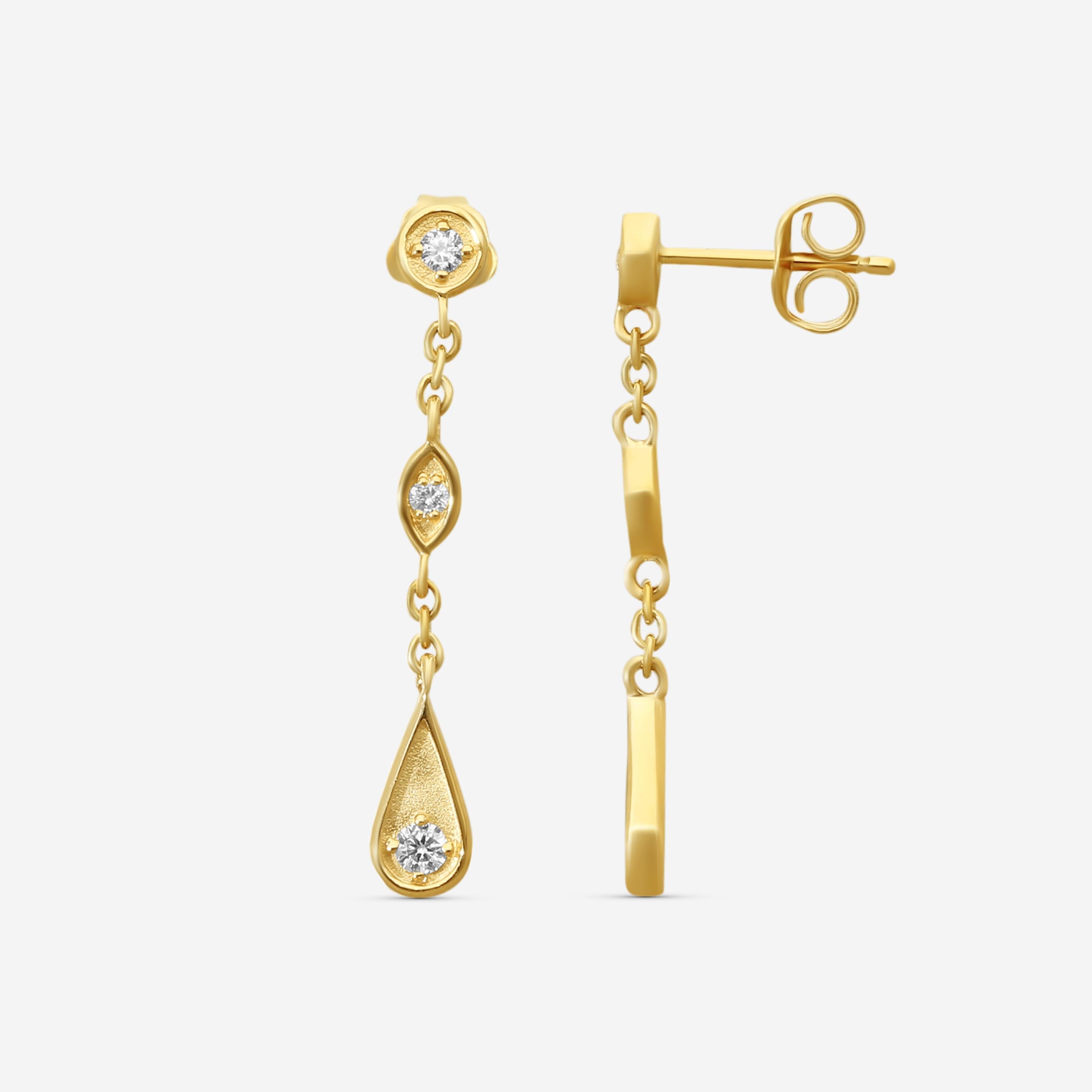 Sydney Evan Marquise 14K Yellow Gold Diamond Teardrop Earrings EJP1760-Y