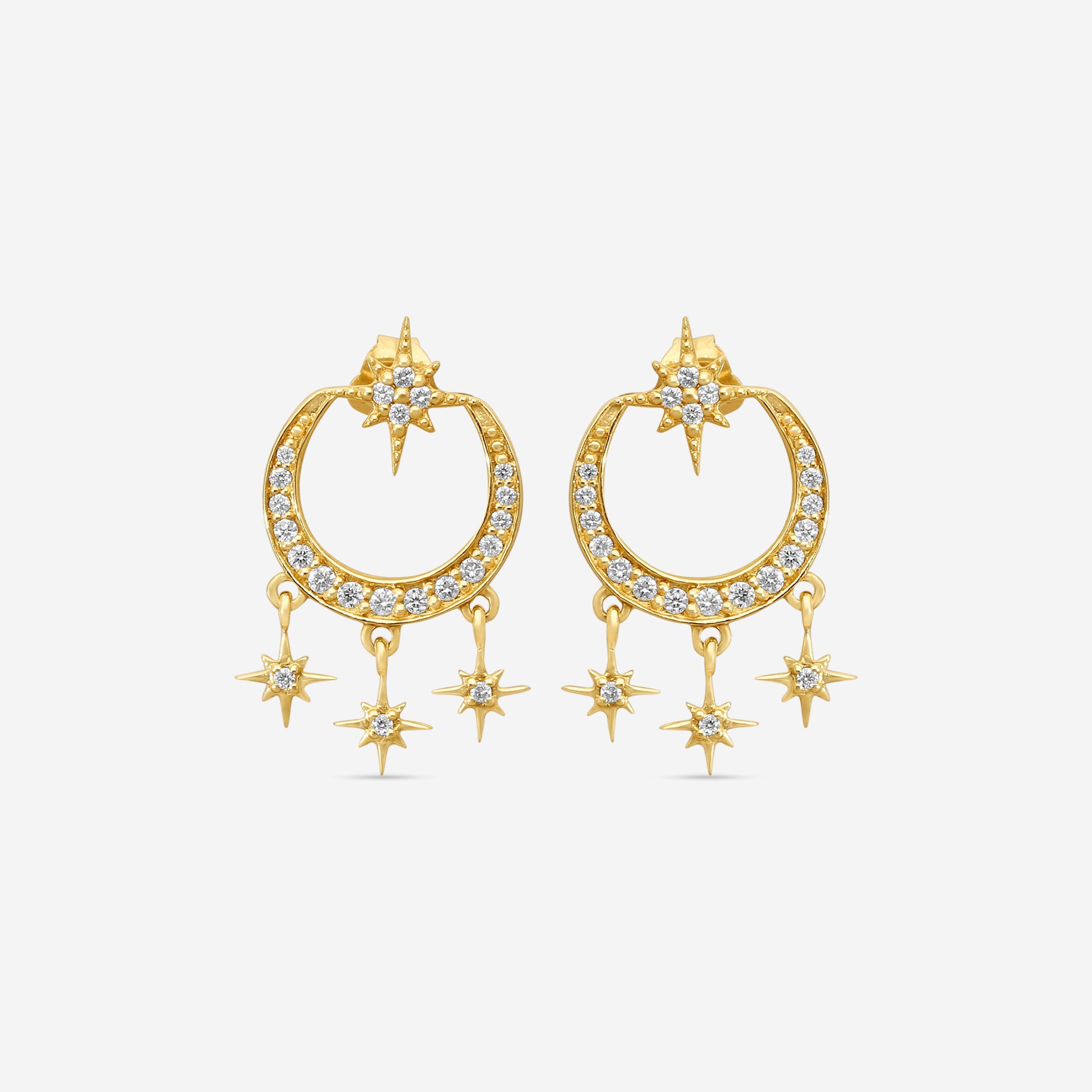 Sydney Evan Starburst 14K Yellow Gold Diamond Chandelier Earrings EJP1777-Y