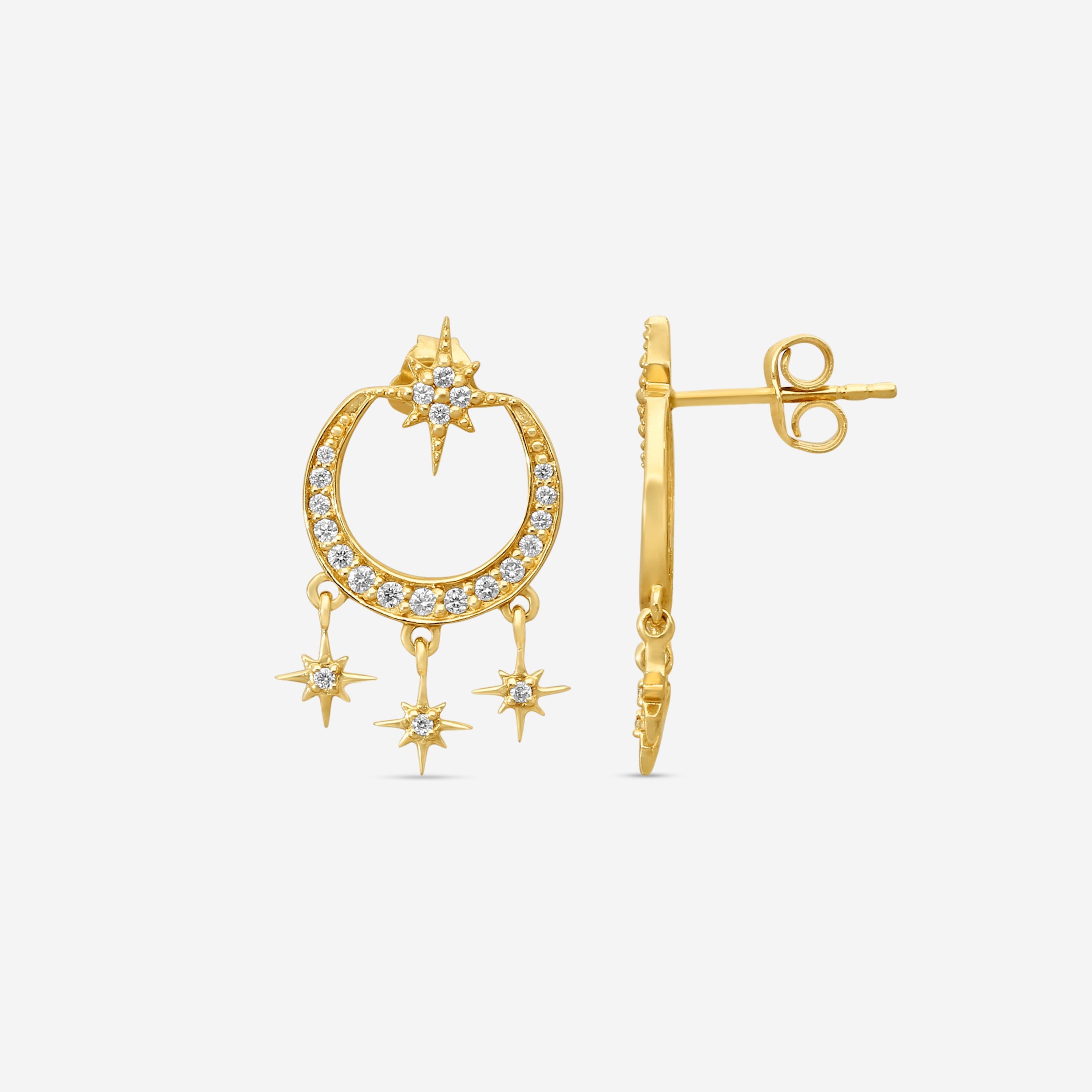Sydney Evan Starburst 14K Yellow Gold Diamond Chandelier Earrings EJP1777-Y