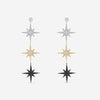 Sydney Evan Triple Starburst 14K White & Yellow & Black Gold Diamond Drop Earrings EJP1903BLK-WYB